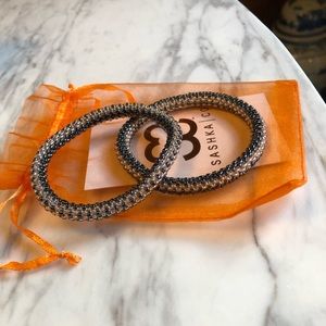 NWT set of 2 Sashka Co silver/rose gold bracelets